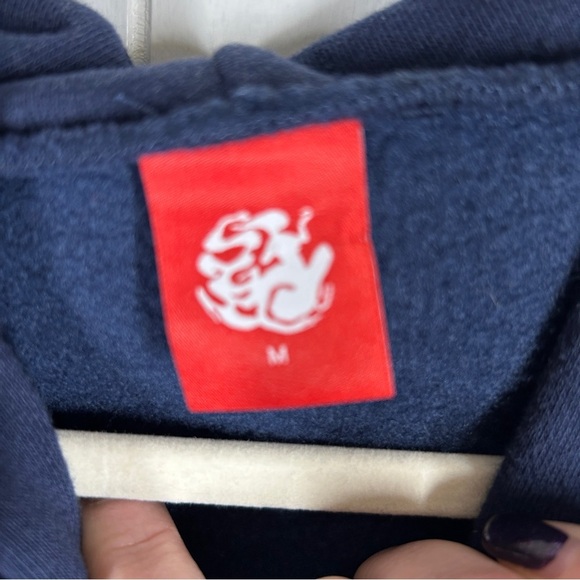 Lushanghai Bull Graphic Navy Long Sleeve Hoodie Medium - Picture 5 of 7